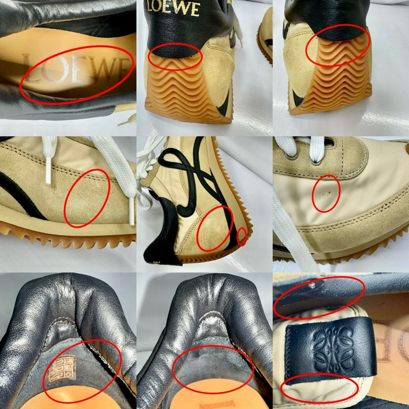 LOEWE 拼接麂皮尼龍運動鞋 592306 #40-8