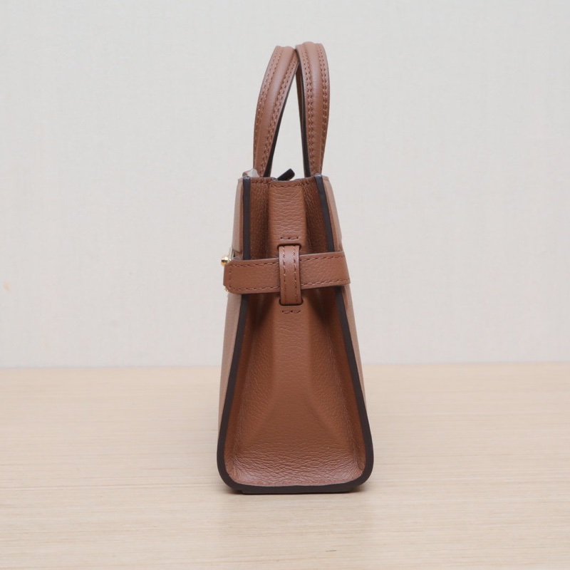 DELVAUX 棕色牛皮金扣TempeteMINI單肩包-1