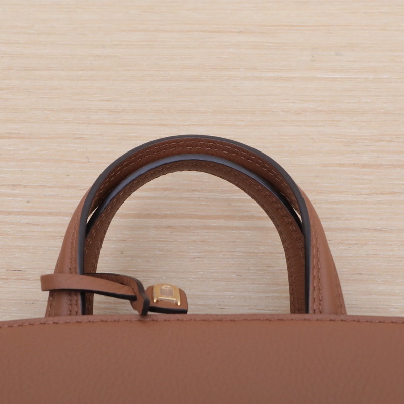 DELVAUX 棕色牛皮金扣TempeteMINI單肩包-4