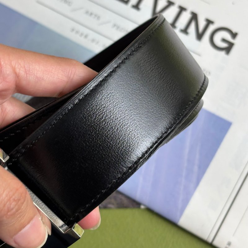 ::HERMES:: Constance皮帶釦 & 黑x咖雙面皮腰帶90公分 寬度3.8-7
