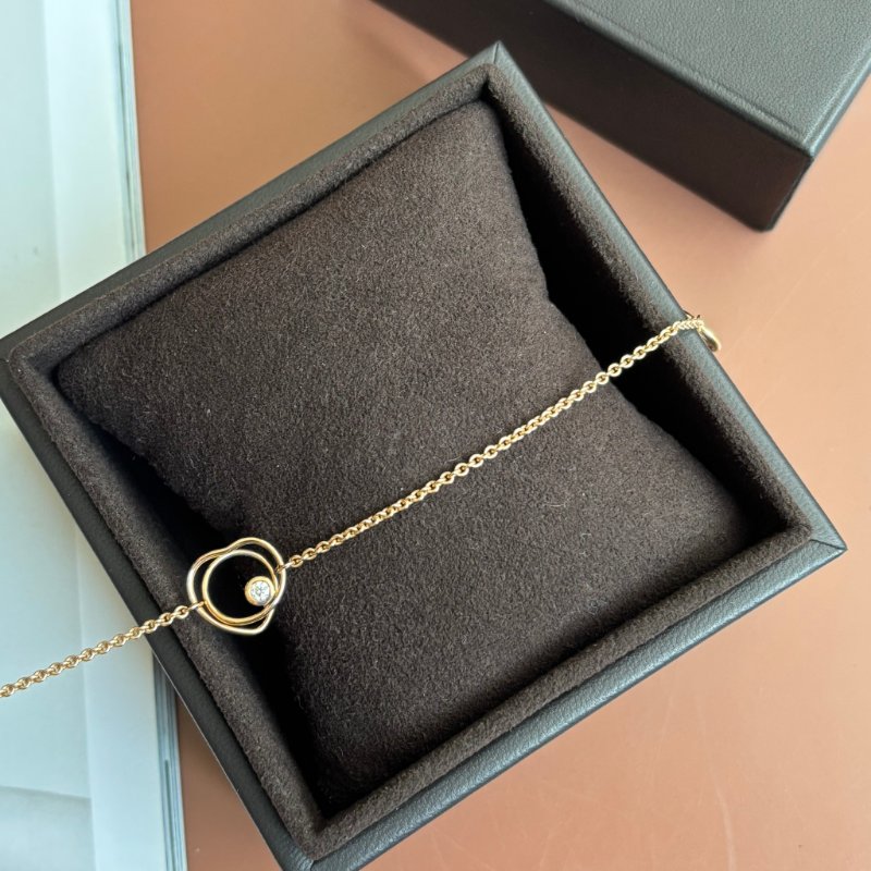 ::HERMES:: Vertige Coeur 愛心單鑽18k 玫瑰金手鏈-3