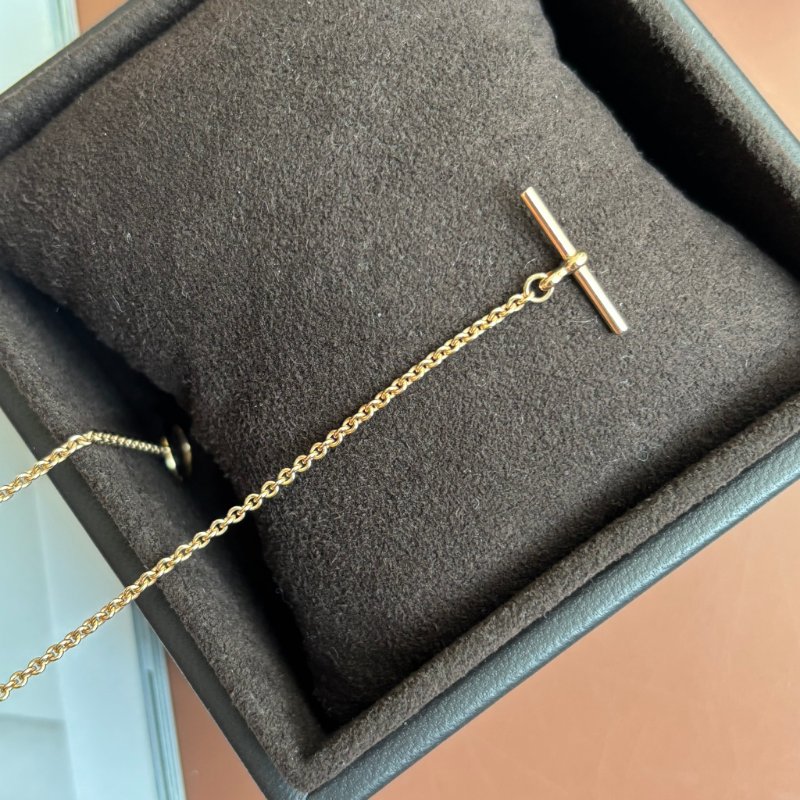 ::HERMES:: Vertige Coeur 愛心單鑽18k 玫瑰金手鏈-6