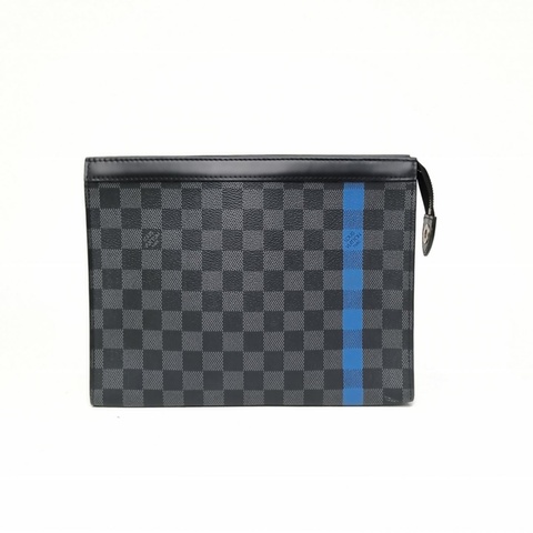 LOUIS VUITTON POCHETTEVOYAGE手拿包中號27黑棋格PVC2018