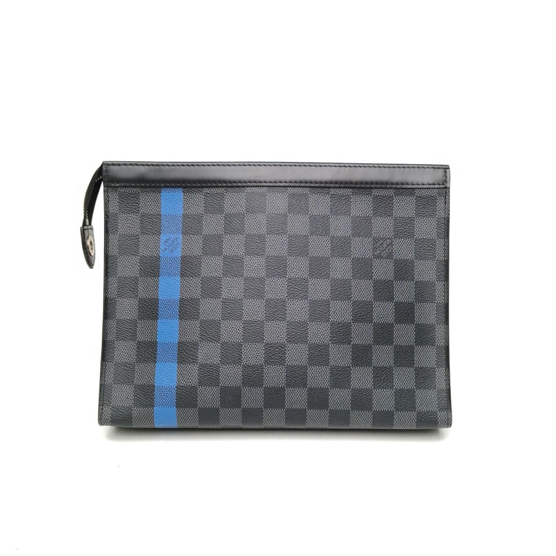 LOUIS VUITTON POCHETTEVOYAGE手拿包中號27黑棋格PVC2018-2