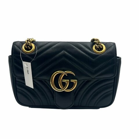 【美收精品】Gucci 黑色肩背包 C-485【隔月月中將轉賣至日本 上架期限30天】