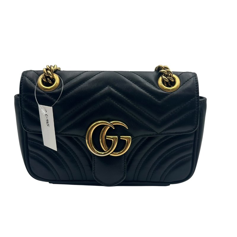 【美收精品】Gucci 黑色肩背包 C-485【隔月月中將轉賣至日本 上架期限30天】-0