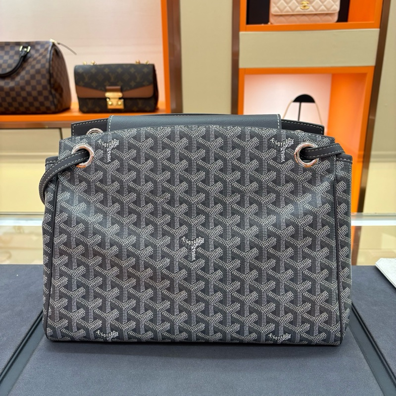 99新Goyard/戈雅 tote托特包老花滿印翻蓋開合單肩 帆布拼皮 手提包 小號 女款 尺寸約 31*13*22-1