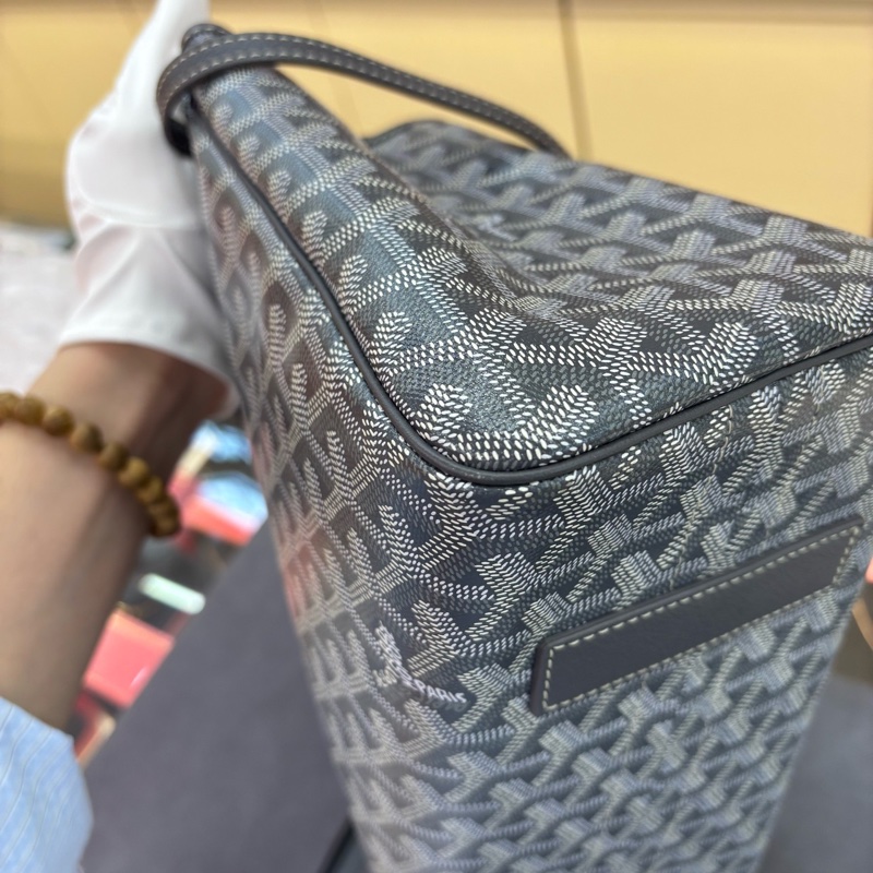 99新Goyard/戈雅 tote托特包老花滿印翻蓋開合單肩 帆布拼皮 手提包 小號 女款 尺寸約 31*13*22-7