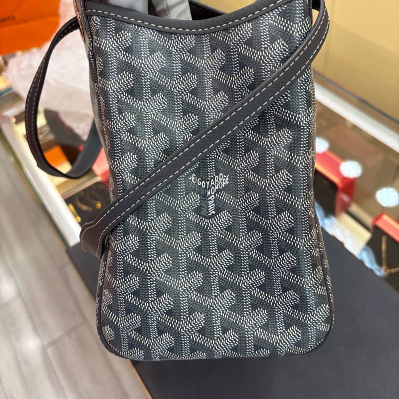 99新Goyard/戈雅 tote托特包老花滿印翻蓋開合單肩 帆布拼皮 手提包 小號 女款 尺寸約 31*13*22-9