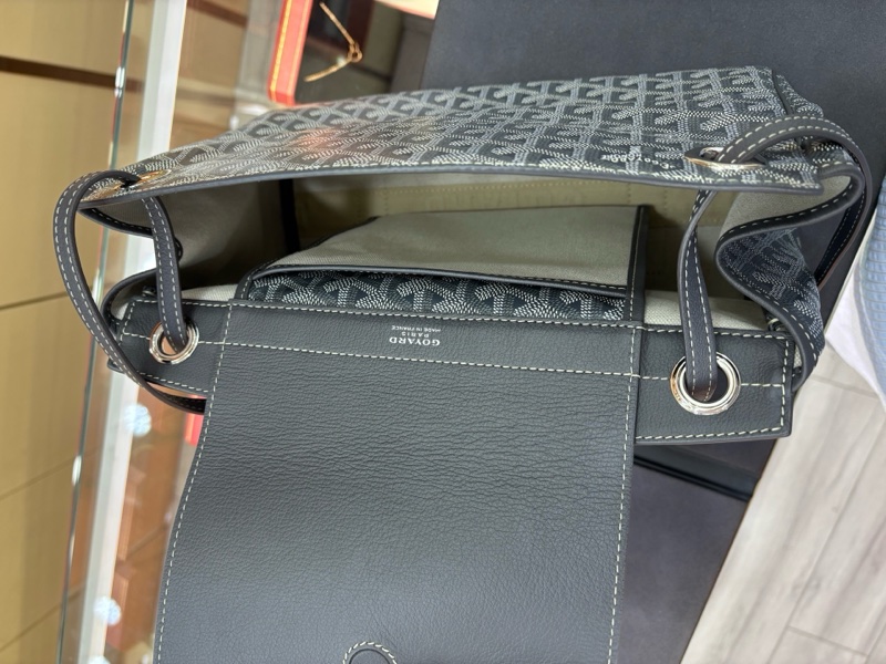 99新Goyard/戈雅 tote托特包老花滿印翻蓋開合單肩 帆布拼皮 手提包 小號 女款 尺寸約 31*13*22-13