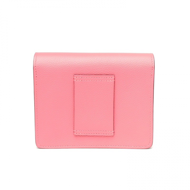 HERMES Roulis豬鼻子Slim錢包新唇膏粉拼古銅色EC皮U刻-2