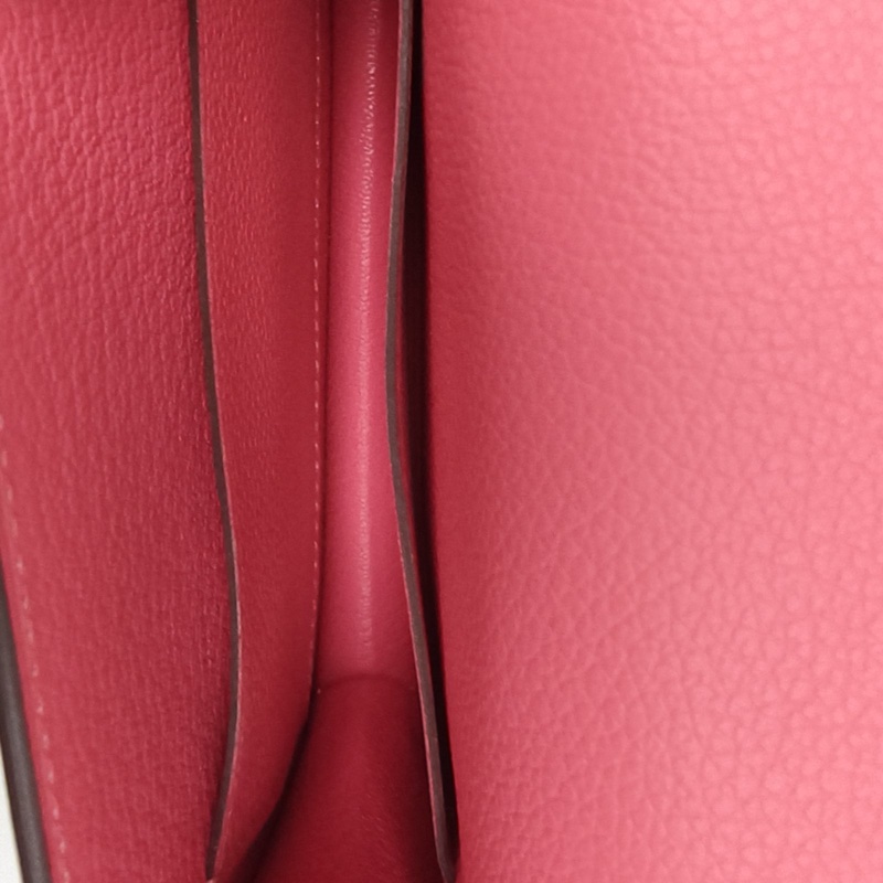 HERMES Roulis豬鼻子Slim錢包新唇膏粉拼古銅色EC皮U刻-5