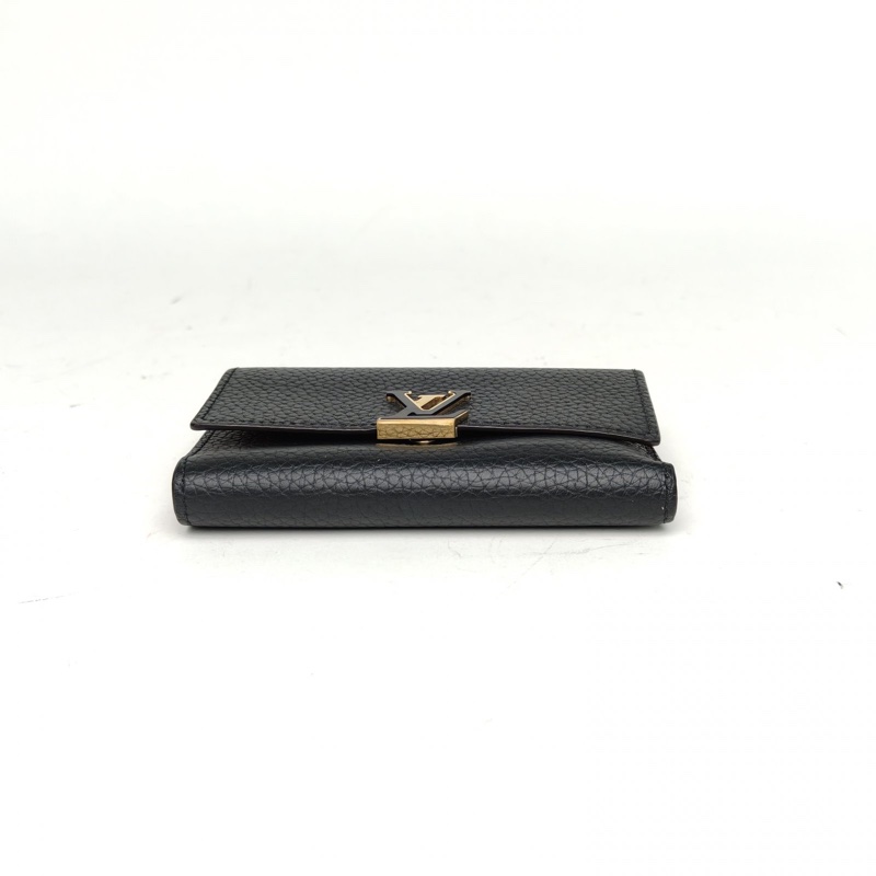 LOUIS VUITTON 黑色牛皮2019Capucines短款錢包-3