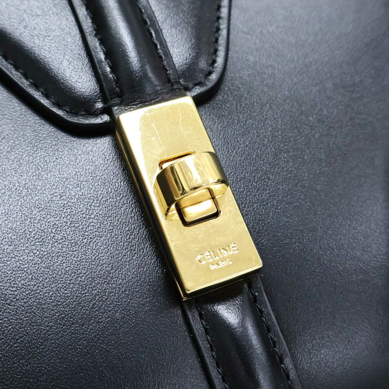 黑色皮革 Mini 16 兩用包【CELINE 賽琳】-9