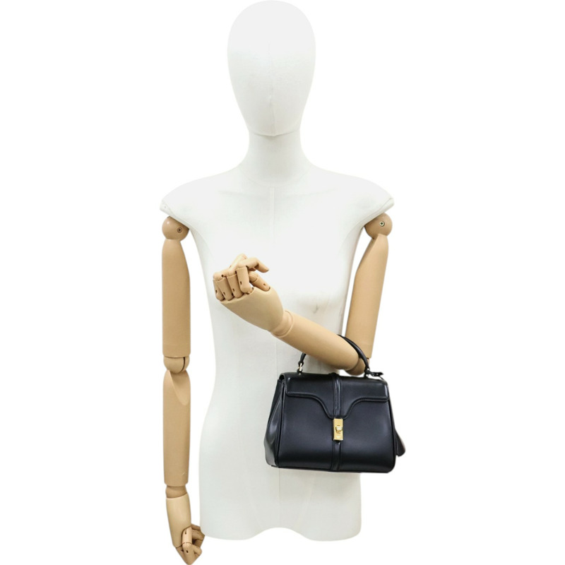 黑色皮革 Mini 16 兩用包【CELINE 賽琳】-11
