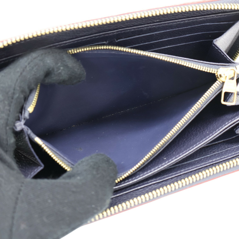藍色 原花 牛皮 壓紋 Zippy Wallet 拉鍊 長夾【LOUIS VUITTON LV 路易威登】 M62121-4