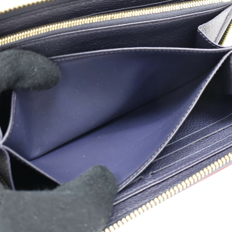 藍色 原花 牛皮 壓紋 Zippy Wallet 拉鍊 長夾【LOUIS VUITTON LV 路易威登】 M62121-5