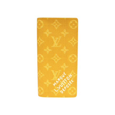 黃色 原花 Heritage 帆布 Carteira Brazza 兩折 長夾【LOUIS VUITTON LV 路易威登】 M12656
