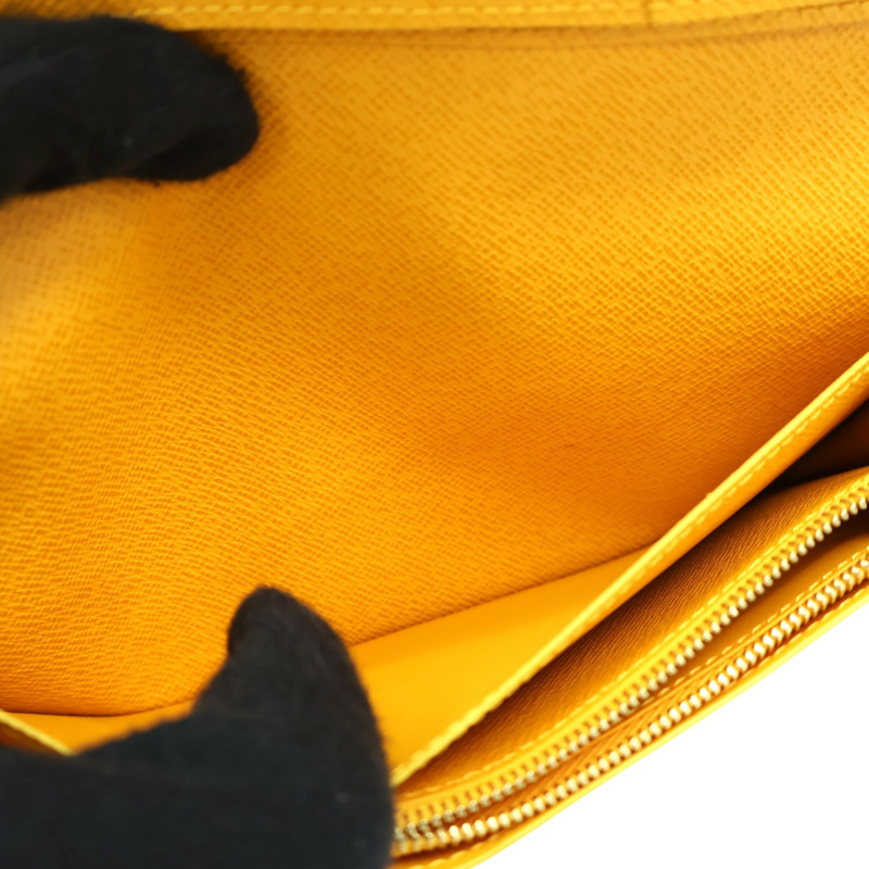黃色 原花 Heritage 帆布 Carteira Brazza 兩折 長夾【LOUIS VUITTON LV 路易威登】 M12656-4