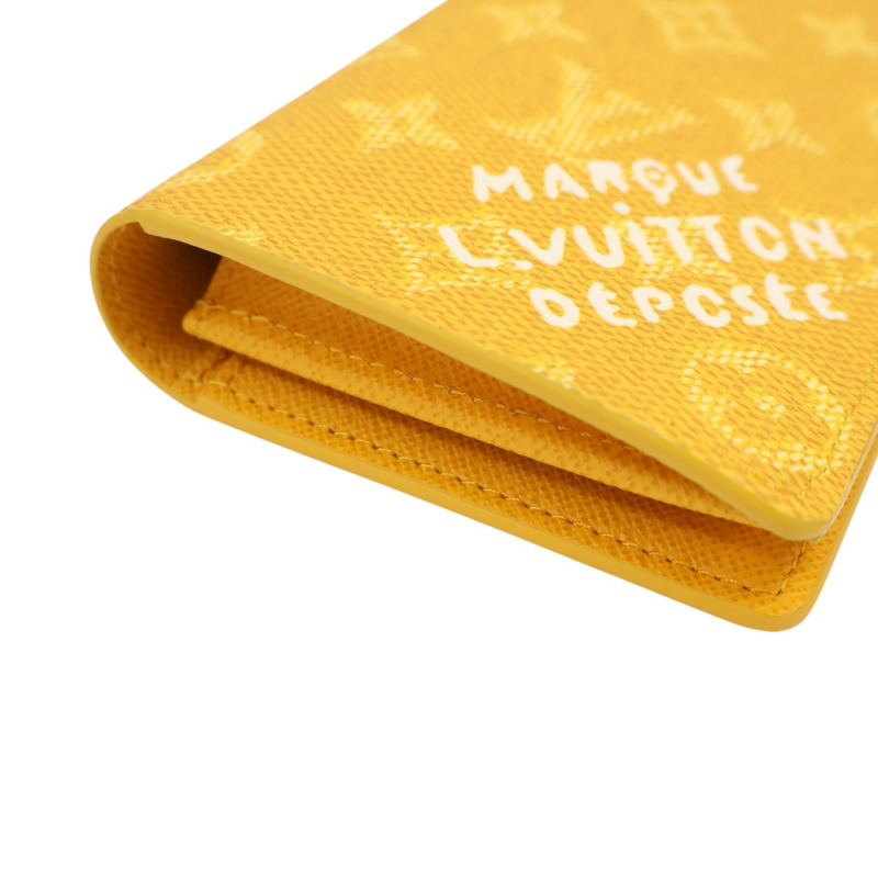 黃色 原花 Heritage 帆布 Carteira Brazza 兩折 長夾【LOUIS VUITTON LV 路易威登】 M12656-11