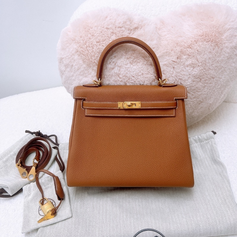 閒置 Hermes kelly 25 金棕金釦 U-0