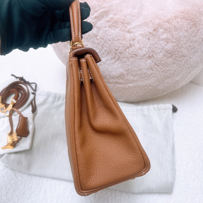 閒置 Hermes kelly 25 金棕金釦 U-5