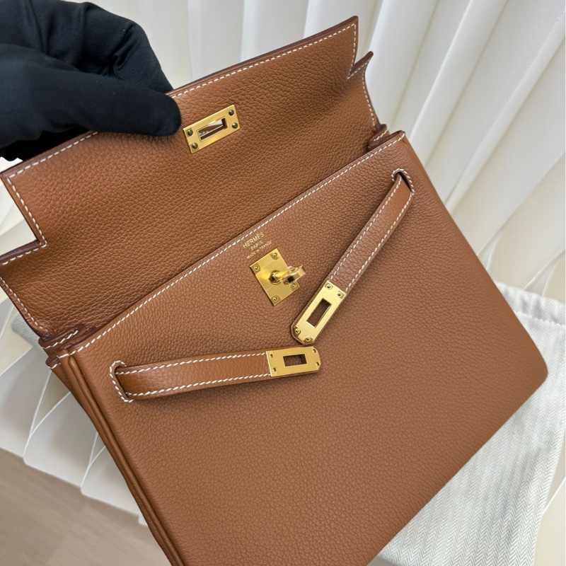 閒置 Hermes kelly 25 金棕金釦 U-9