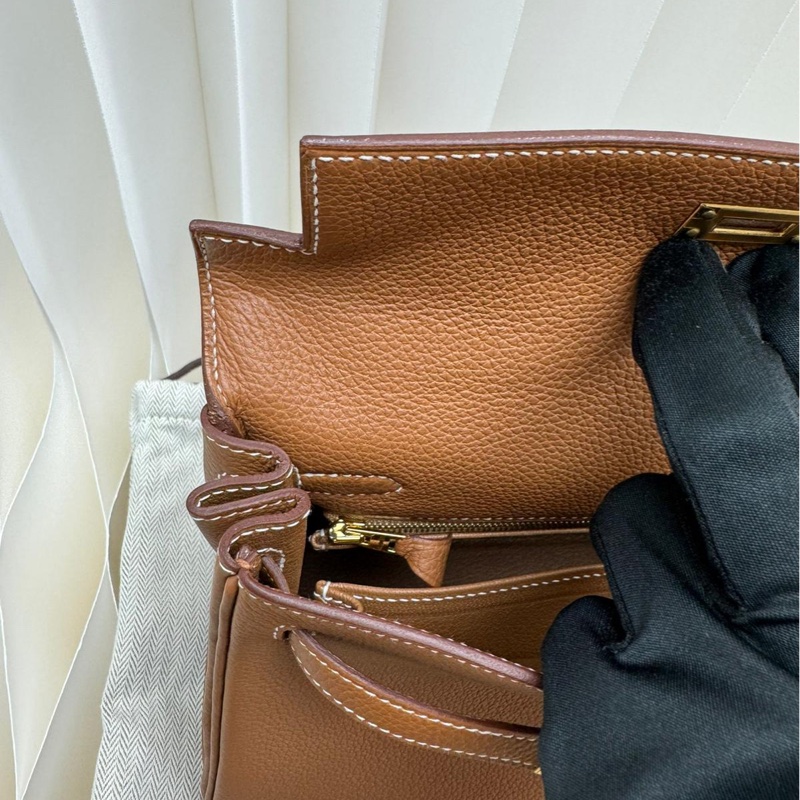 閒置 Hermes kelly 25 金棕金釦 U-11