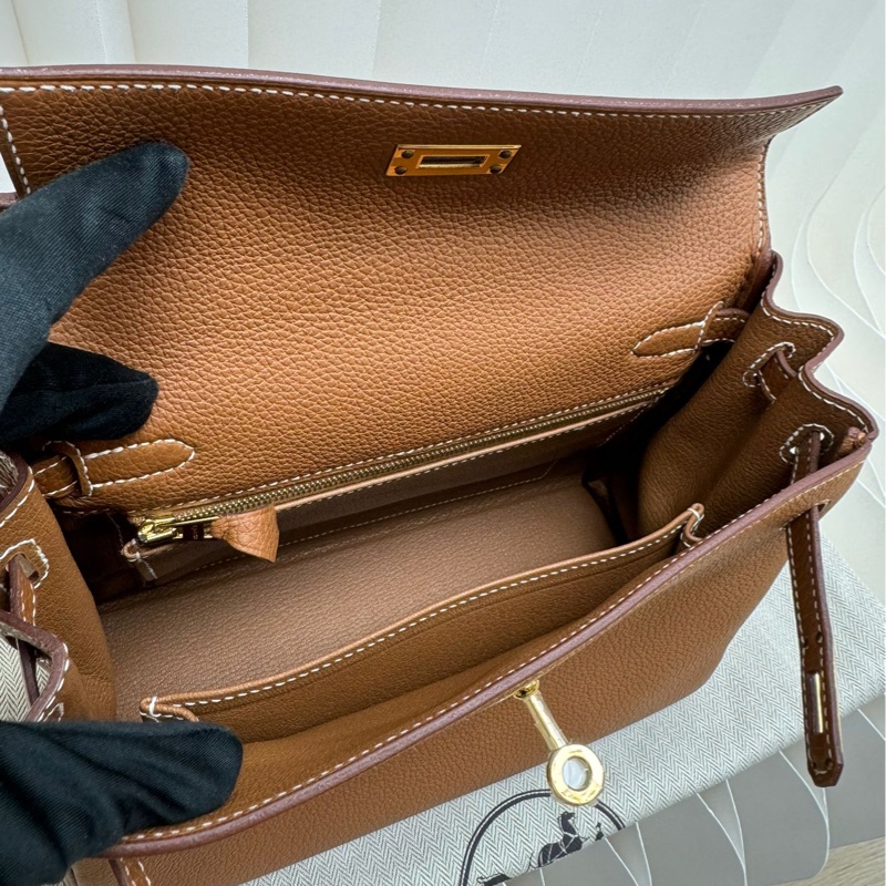 閒置 Hermes kelly 25 金棕金釦 U-12
