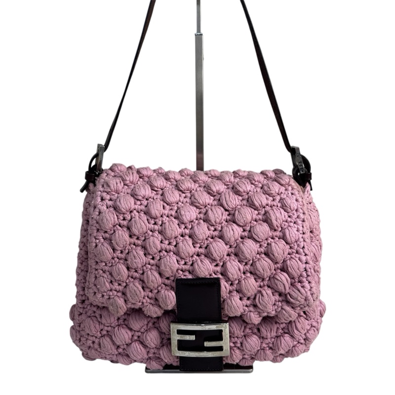 【赫蒂國際精品】 Fendi 粉色勾織 Baguette 肩背包 vintage 二手 中古-4