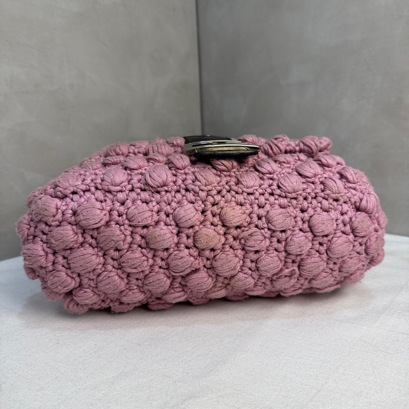 【赫蒂國際精品】 Fendi 粉色勾織 Baguette 肩背包 vintage 二手 中古-8