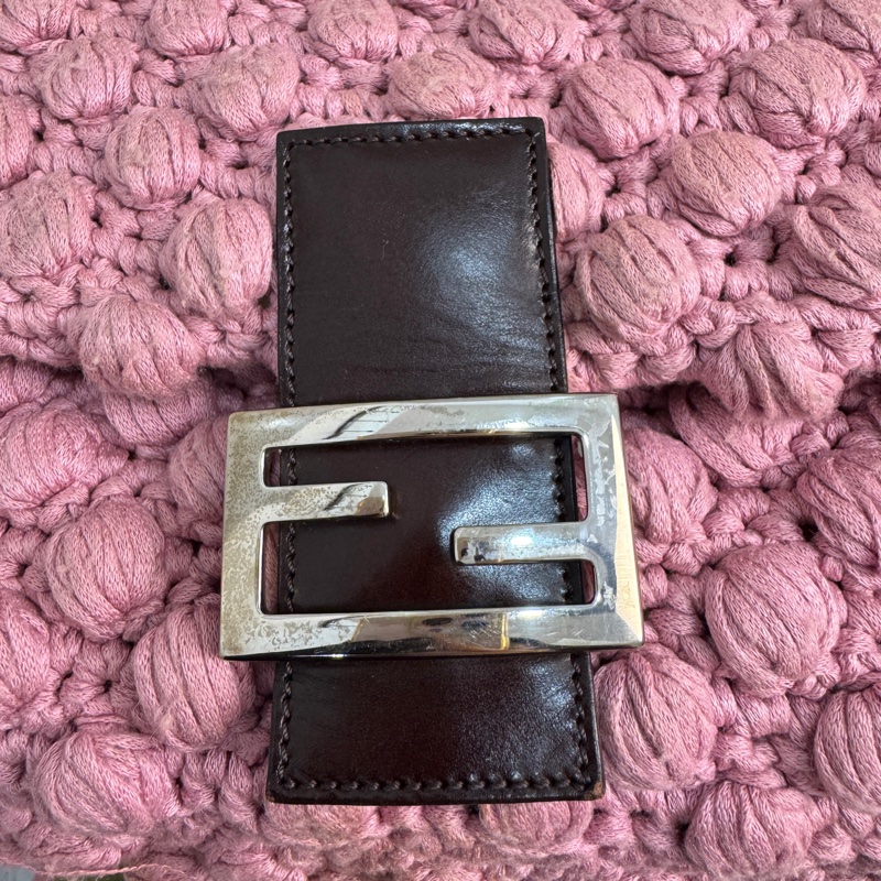 【赫蒂國際精品】 Fendi 粉色勾織 Baguette 肩背包 vintage 二手 中古-15