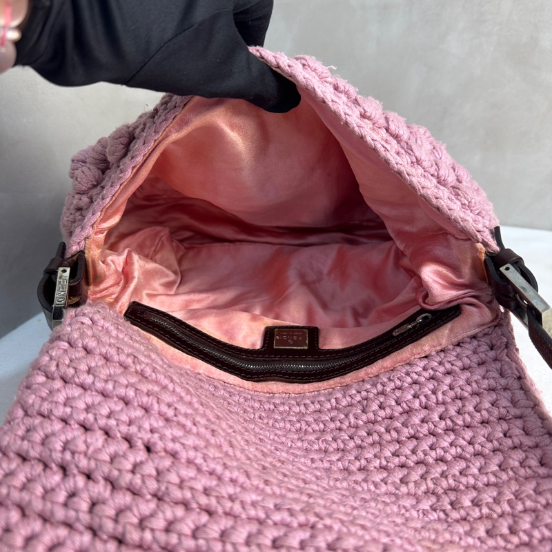 【赫蒂國際精品】 Fendi 粉色勾織 Baguette 肩背包 vintage 二手 中古-19