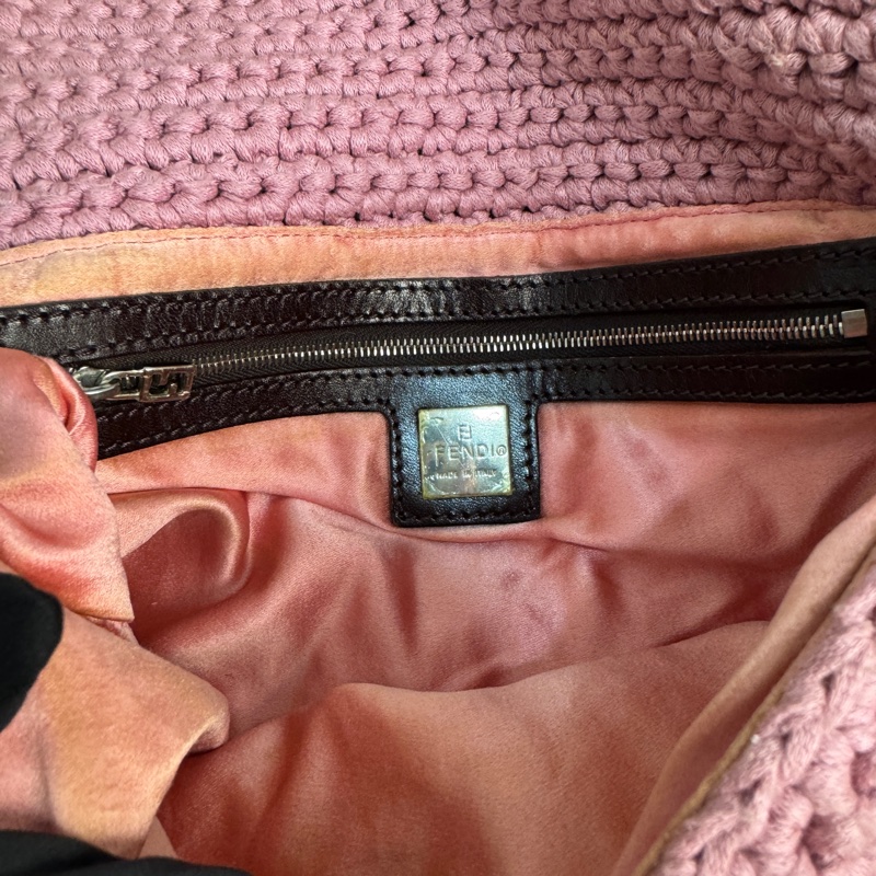 【赫蒂國際精品】 Fendi 粉色勾織 Baguette 肩背包 vintage 二手 中古-20