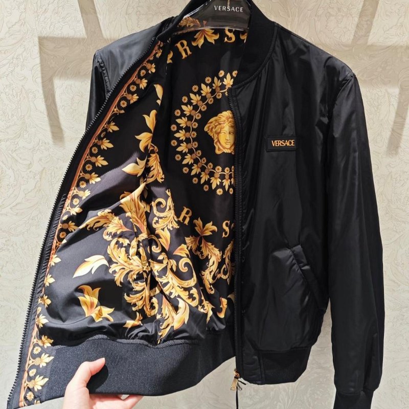 💎Han's house精品服飾💎VERSACE 凡賽斯 頂級黑牌 雙面 外套-1