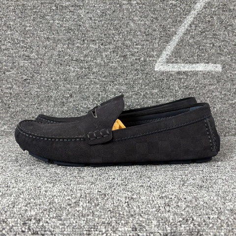 Louis. Vuitton路易威登黑色帆布棋盤格駕車鞋42碼 🧡