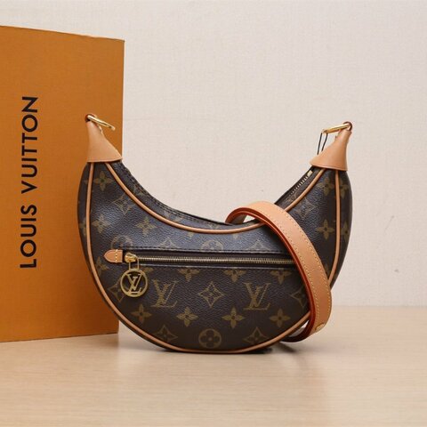 LOUIS VUITTON Loop豌豆包老花PVC金扣晶片肩背包