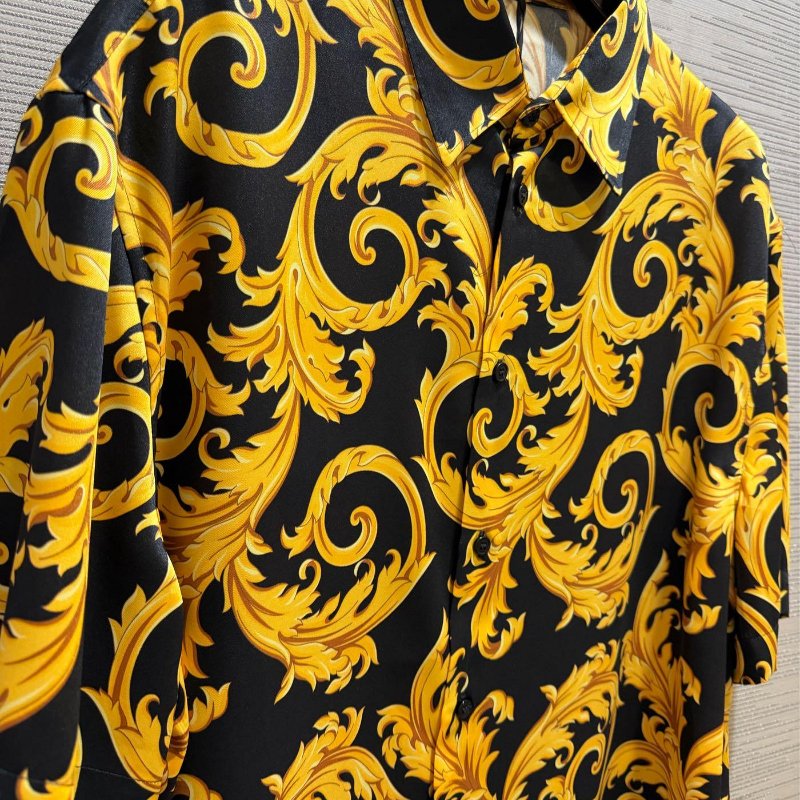 💎Han's house精品服飾💎 VERSACE 凡賽斯 頂級黑牌 巴洛克 襯衫 短袖-4