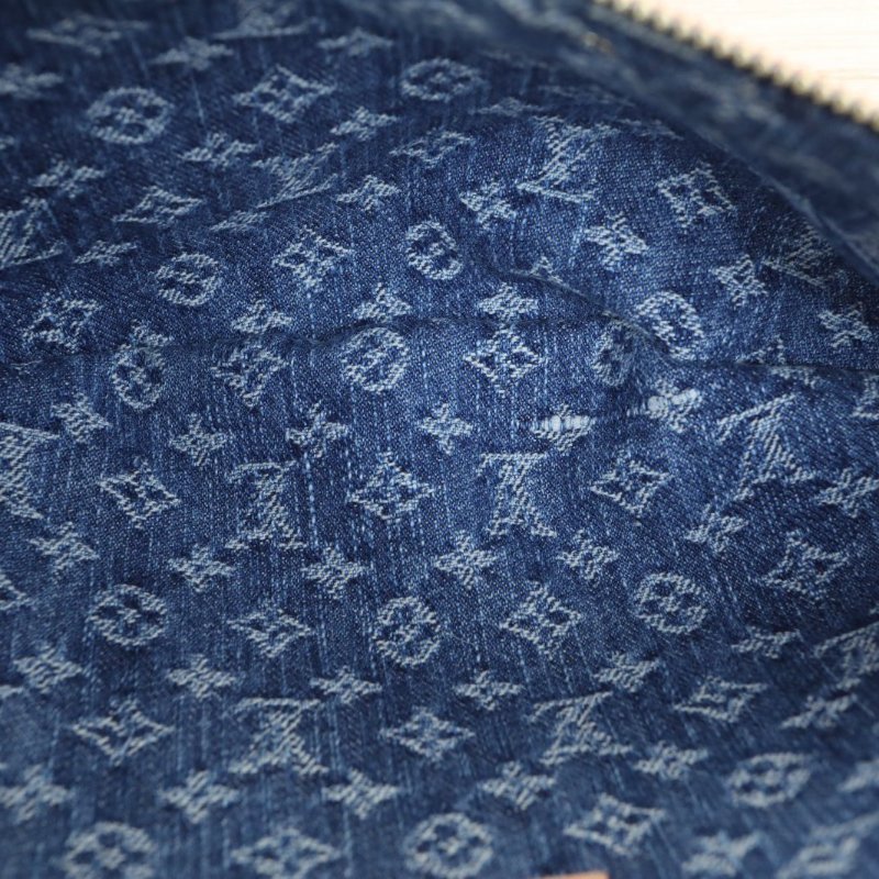 LOUIS VUITTON 牛仔藍帆布晶片Highrise丹寧老花腰包肩背包-2