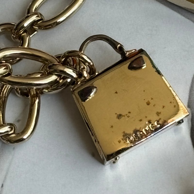 ::HERMES:: 絕版限量 金色腰鍊吊飾 包包豬鼻鎖頭吊墜 腰鍊-8
