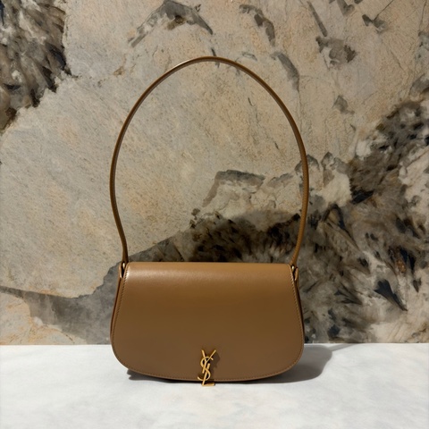 YSL 棕牛皮Voltaire Box肩背包