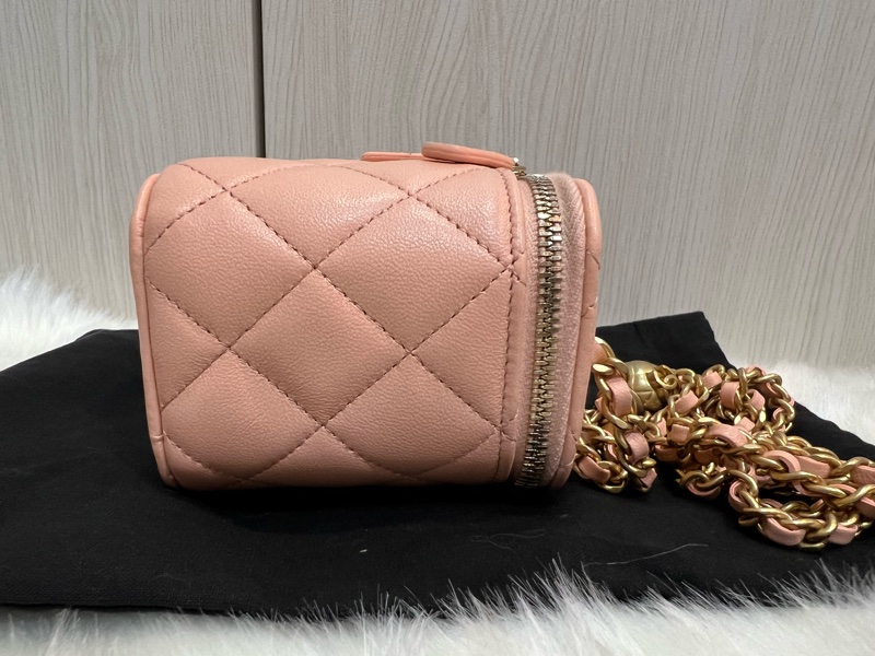 Chanel 粉色 小金球 調節釦 方盒子（全新收藏品）-4