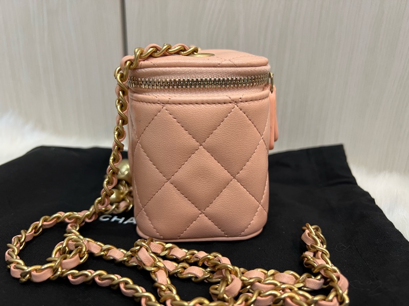 Chanel 粉色 小金球 調節釦 方盒子（全新收藏品）-5