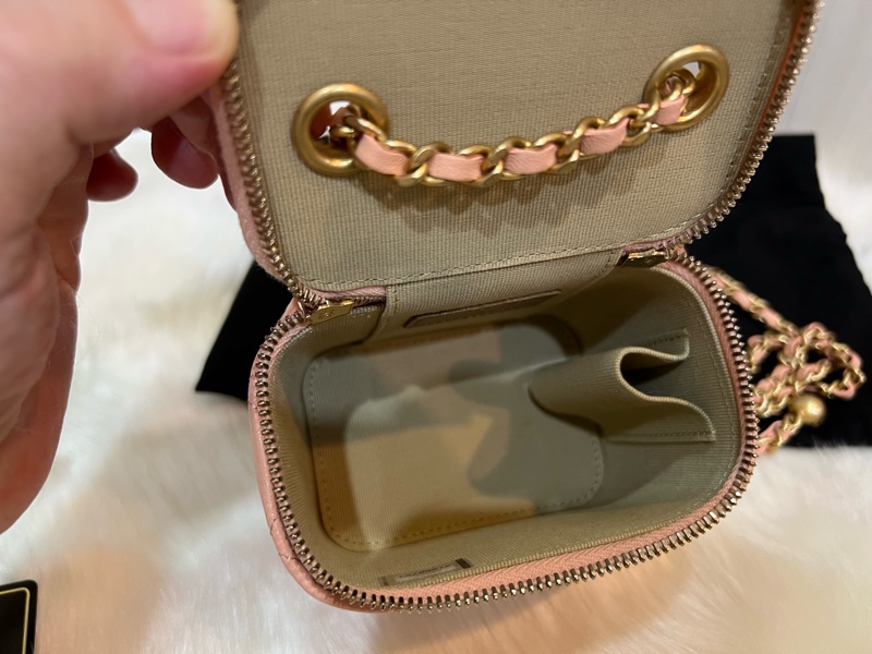 Chanel 粉色 小金球 調節釦 方盒子（全新收藏品）-7