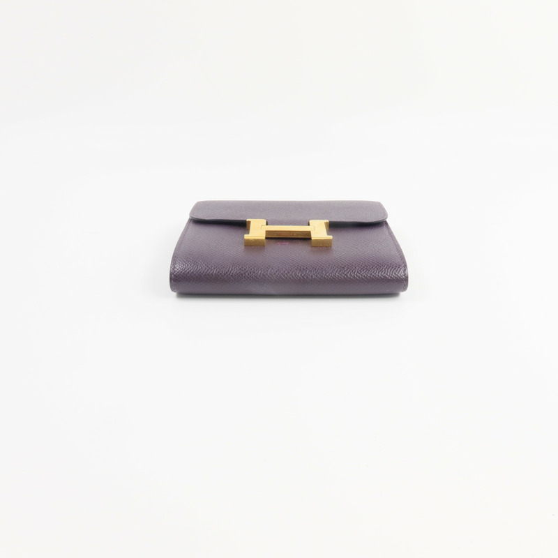 HERMES Epsom皮革Constance Wallet錢包Raisin-5