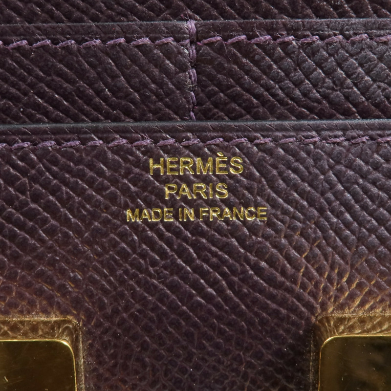 HERMES Epsom皮革Constance Wallet錢包Raisin-7