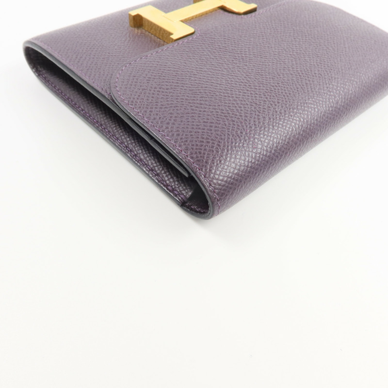 HERMES Epsom皮革Constance Wallet錢包Raisin-12
