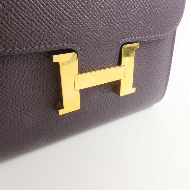 HERMES Epsom皮革Constance Wallet錢包Raisin-14