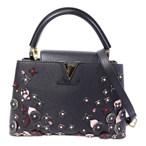 LOUIS VUITTON Taurillon Capucines MM手挽肩背兩用袋