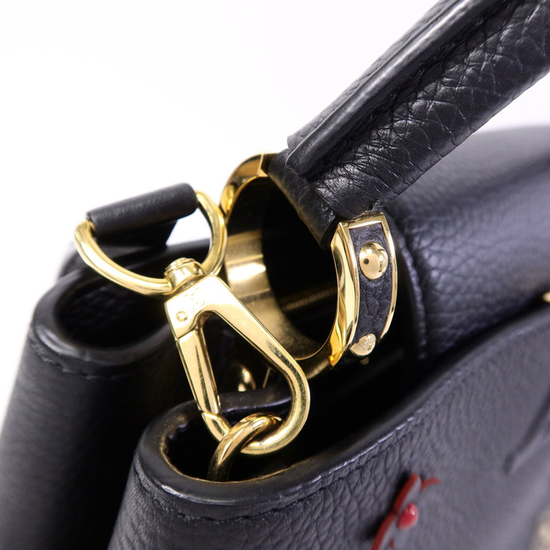 LOUIS VUITTON Taurillon Capucines MM手挽肩背兩用袋-7